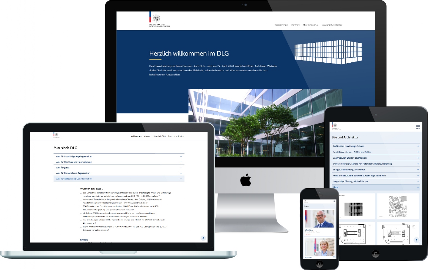 Dienstleistungszentrum Giessen (DLG) - Responsive OnePage, CMS